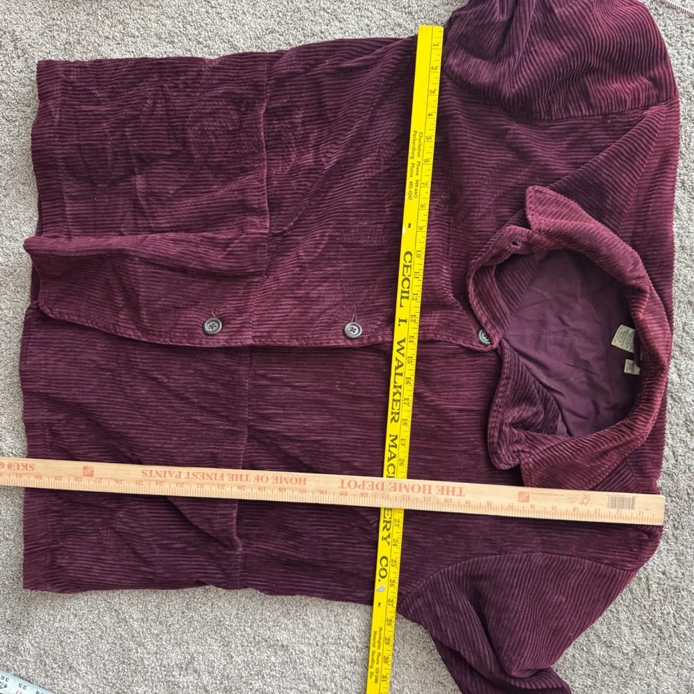 Eddie Bauer Women Vintage Corduroy Chore Jacket Button Coat Size XXL Tall Purple